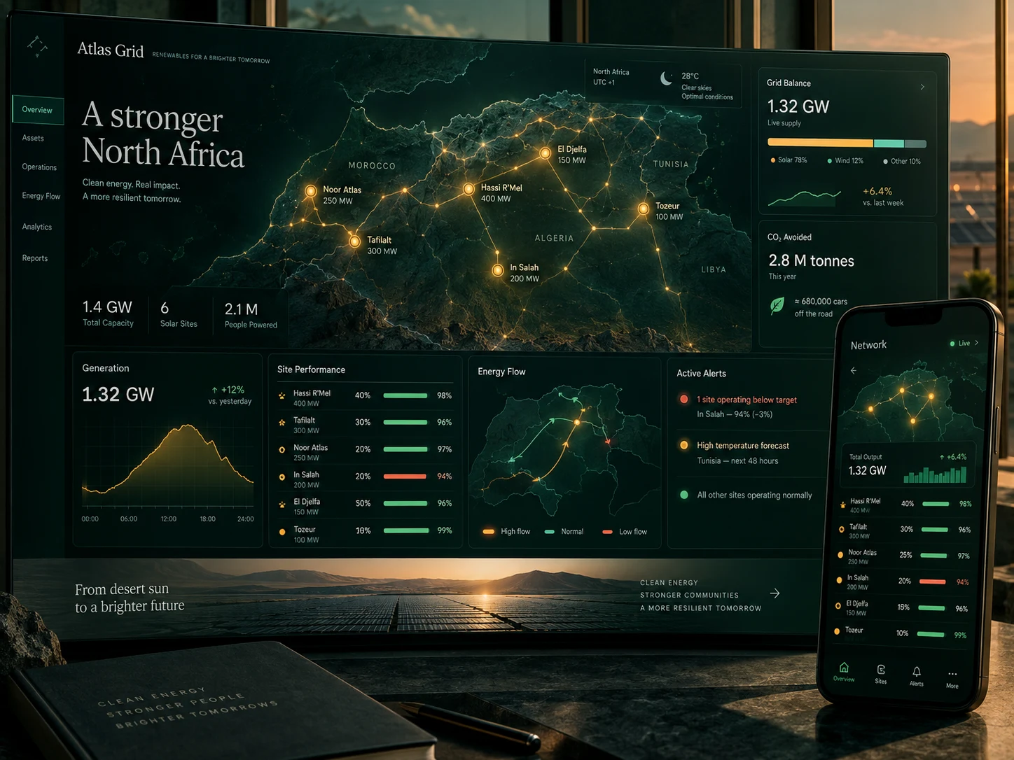 Atlas Grid renewable energy operations dashboard