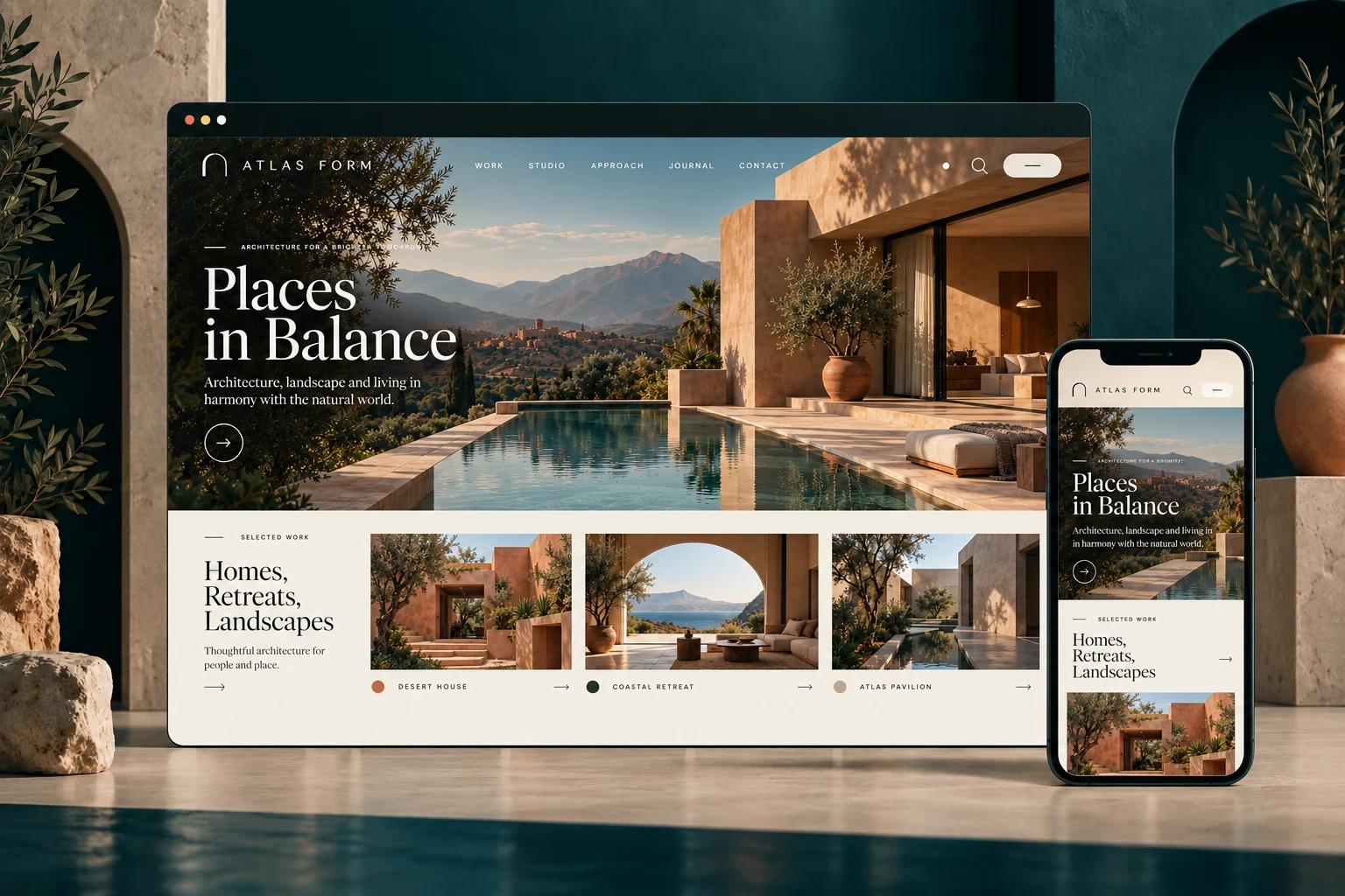 Atlas Form architecture studio website concept