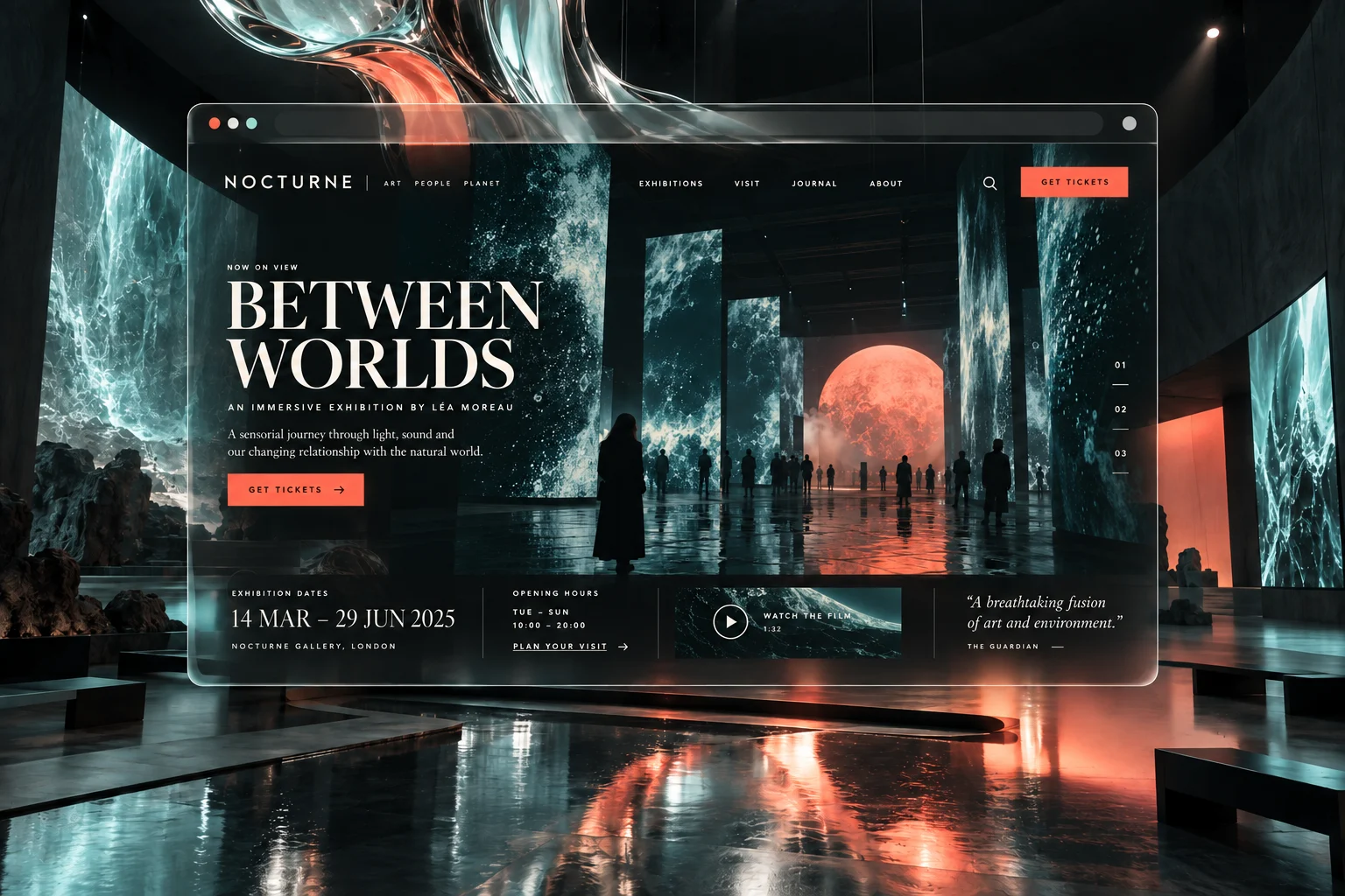 Nocturne immersive exhibition website concept