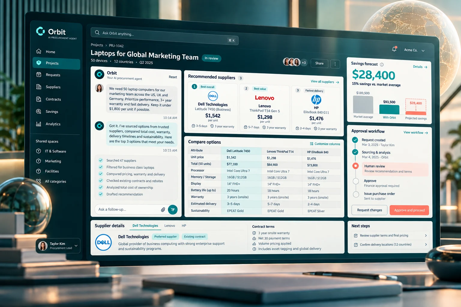 Orbit AI agent workspace concept
