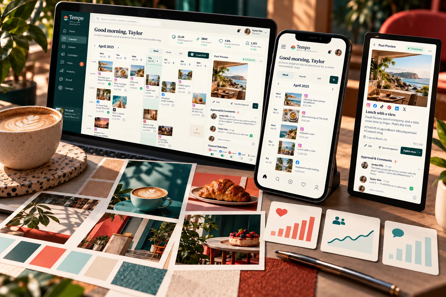 Tempo social media content system concept